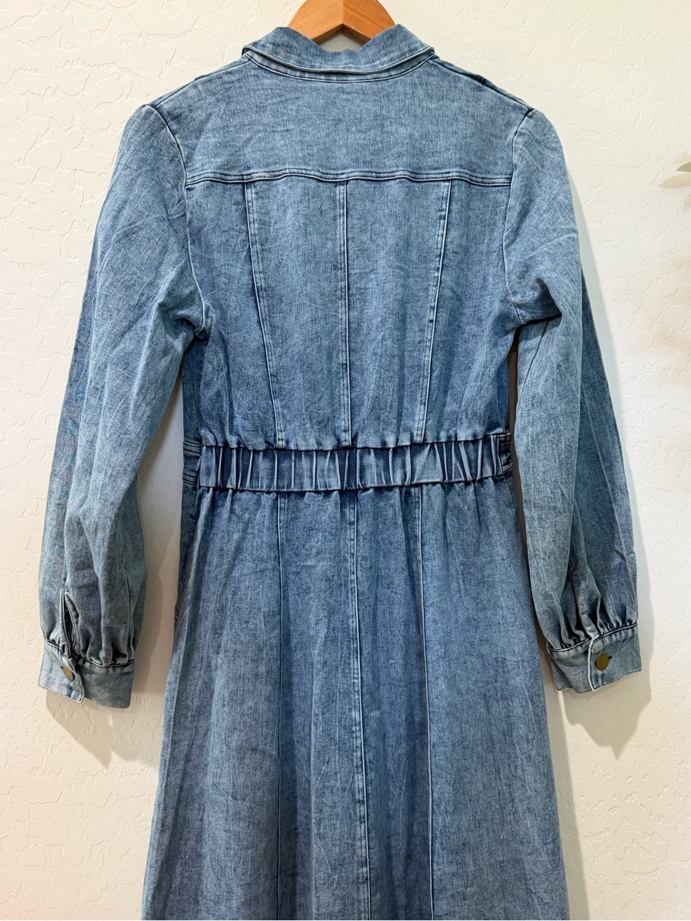 Petal & Pup Emberly Three-Quarter Sleeve Stretch Denim Maxi Dress - Picture 6 of 8